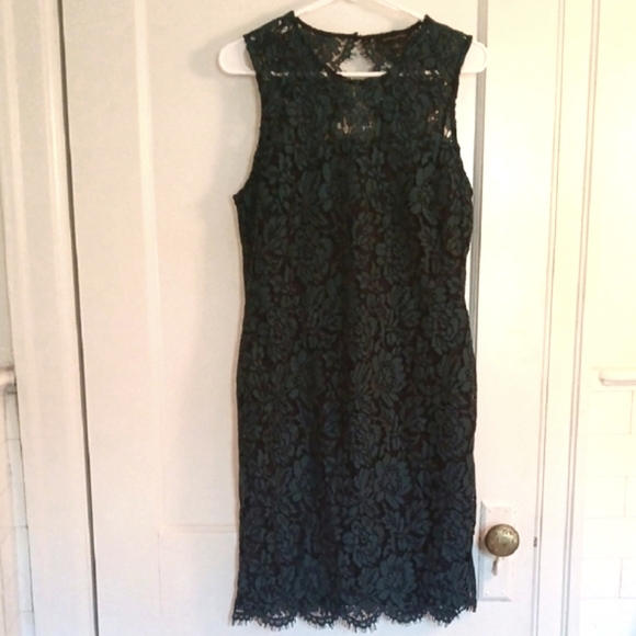 Banana Republic Dresses & Skirts - Banana Republic Dark Green Lace Midi Dress